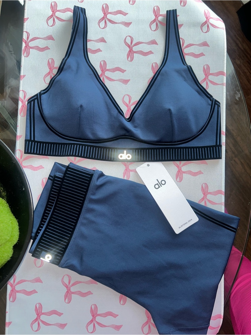 ALO Yoga Navy Seamless Wireless Bralette